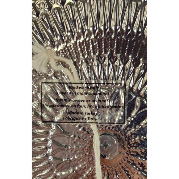 Argent Handmade Purple Silver Glass 2 Tier Serving Tray Stand Made in Turkey - Picture 15 of 15